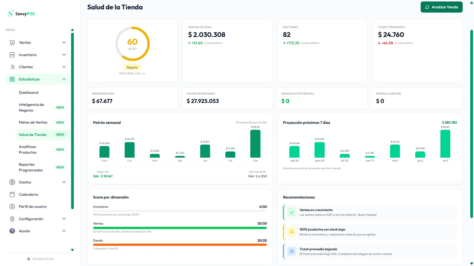 Screenshot de Health Check